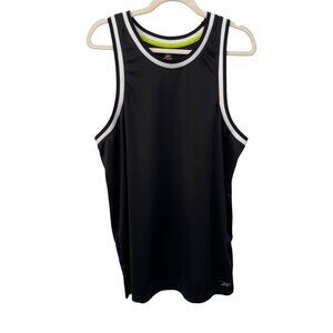 Pro Player Sleeveless Athletic Tank Top Size Large Black White Jersey Wicking